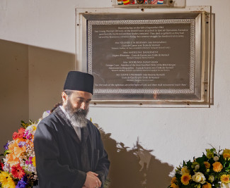 13.9.24 Sufi-Gedenkfeier, Pir Zia Inayat Khan im Krematorium, Foto: Halim Bruno Knobel