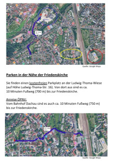 Parken in der Nähe der Friedenskirche